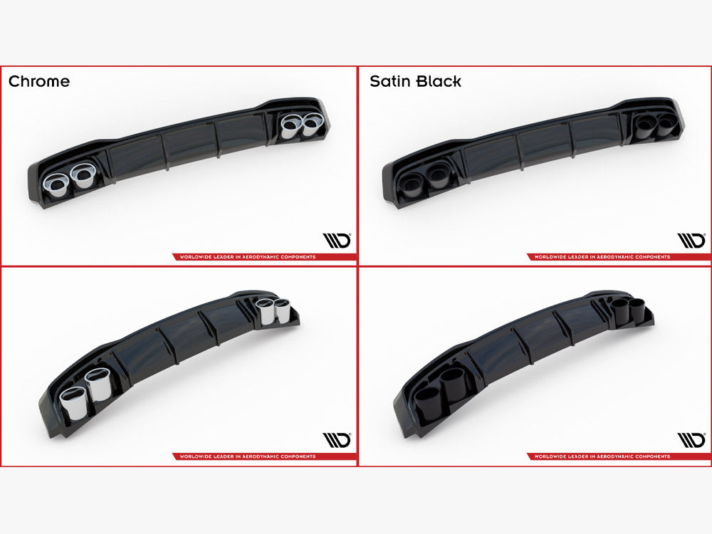 Maxton Design Rear Valance + Exhaust Ends Imitation Audi A7 S-Line C8 / S7 C8 / C8 Facelift / S7 Facelift