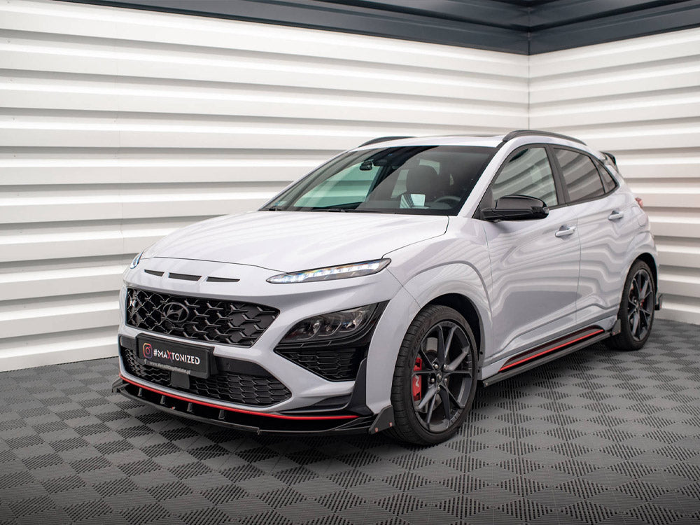 Maxton Design Front Splitter V.2 + Flaps Hyundai Kona N Mk1