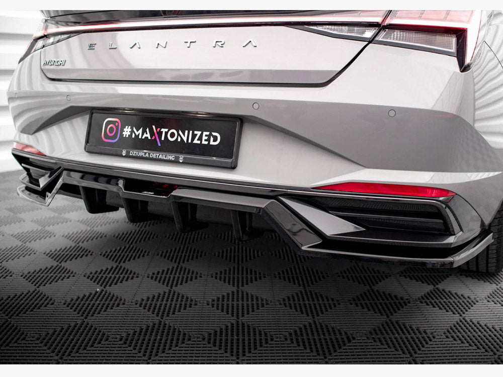 Maxton Design Central Rear Splitter (Vertical Bars) Hyundai Elantra Mk7