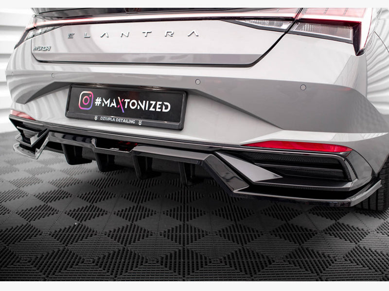 Maxton Design Central Rear Splitter (Vertical Bars) Hyundai Elantra Mk7