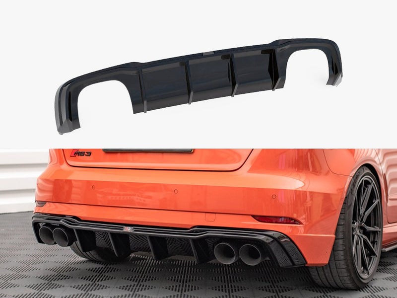 Maxton Design Rear Valance + Milltek Sport Non-Resonated Exhaust Audi RS3 Sportback 8V Facelift