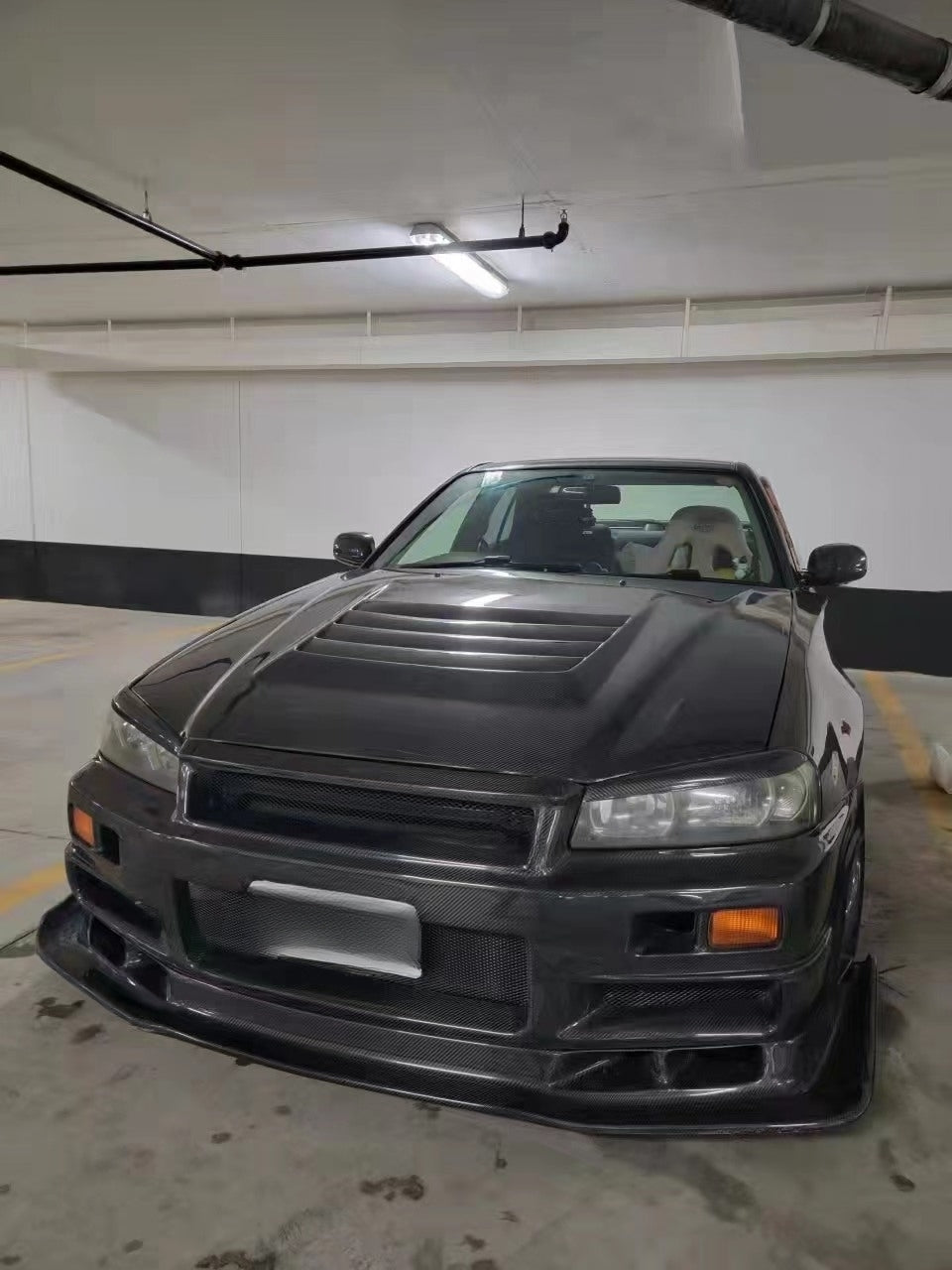 Nissan Skyline R34 Gtt 2D 4D Gtr Conversion Front Bumper Carbon Fiber Accessories