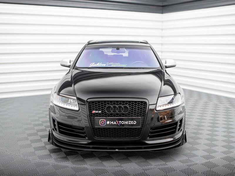 Maxton Design Street PRO Front Splitter + Flaps Audi RS6 Avant C6