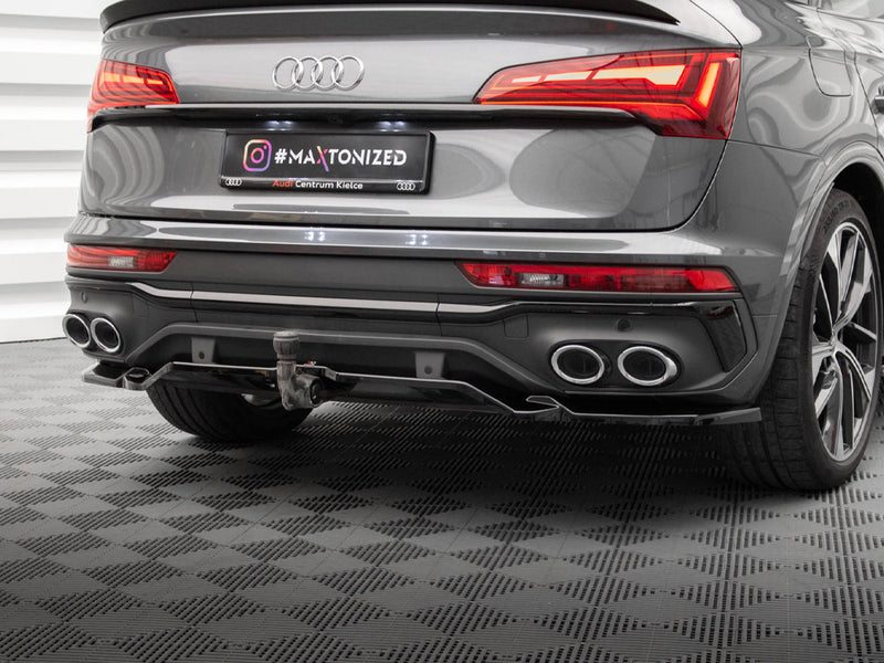 Maxton Design Rear Splitter (Vertical Bars) Audi SQ5 / Q5 S-Line Sportback Mk2 Facelift