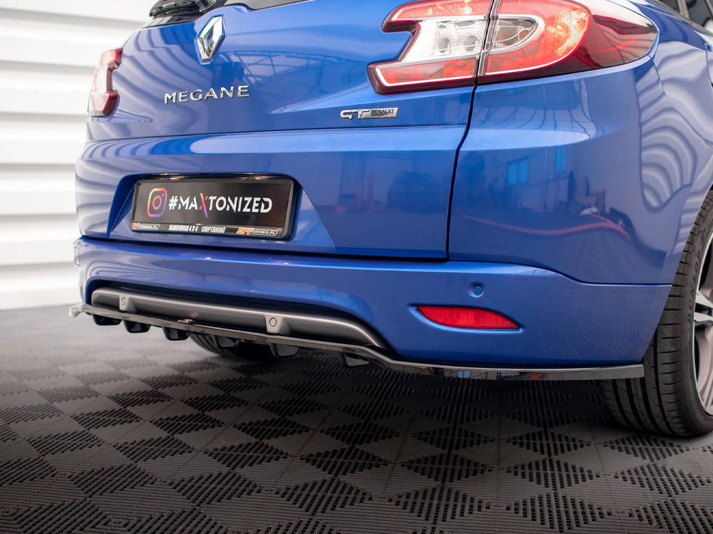 Maxton Design Rear Splitter (Vertical Bars) Renault Megane GT Line Grandtour Mk3 Facelift