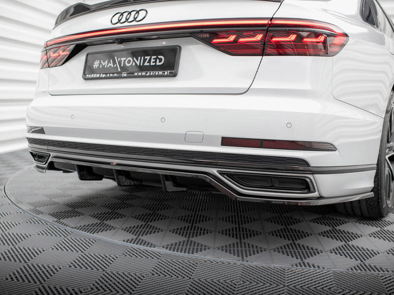 Maxton Design Central Rear Splitter (Vertical Bars) Audi A8 S-Line D5