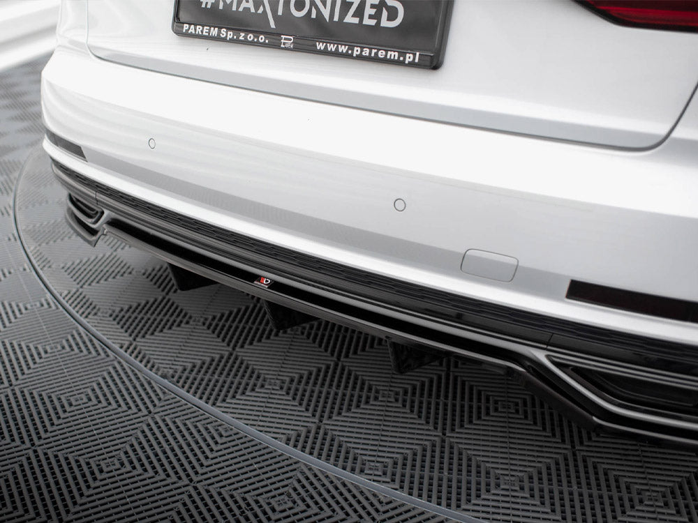 Maxton Design Central Rear Splitter (Vertical Bars) Audi A8 S-Line D5