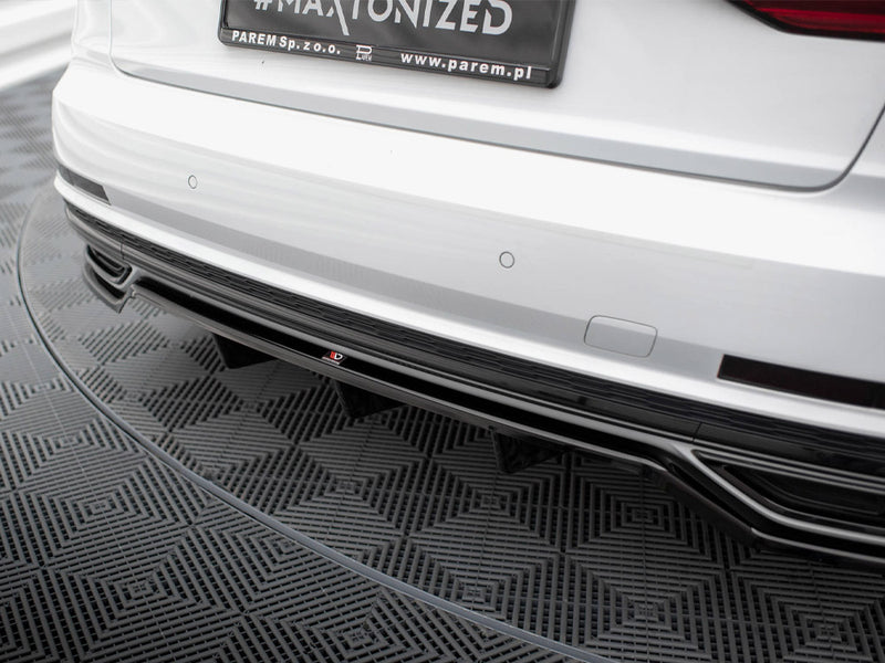 Maxton Design Central Rear Splitter (Vertical Bars) Audi A8 S-Line D5