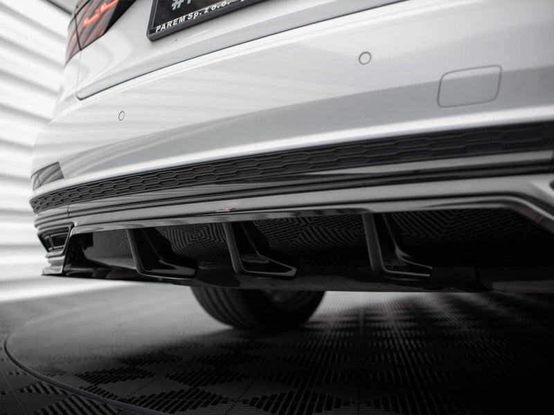Maxton Design Central Rear Splitter (Vertical Bars) Audi A8 S-Line D5