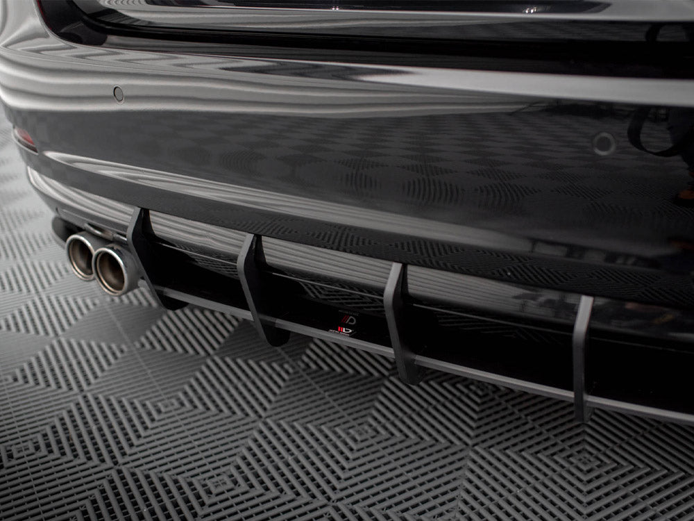 Maxton Design Street PRO Rear Diffuser + Flaps BMW 4 Gran Coupe F36 - Black-Red + Gloss Flaps