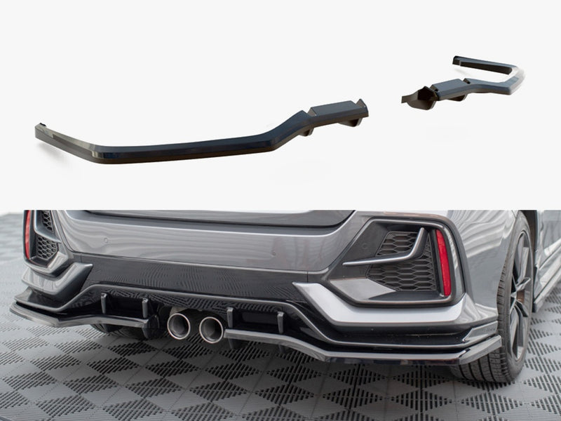 Maxton Design Rear Splitter V.1 (Vertical Bars) Honda Civic Sport Mk10 Facelift