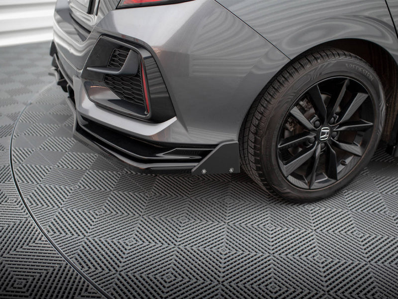 Maxton Design Rear Splitter V.1 (Vertical Bars) + Flaps Honda Civic Sport Mk10 Facelift