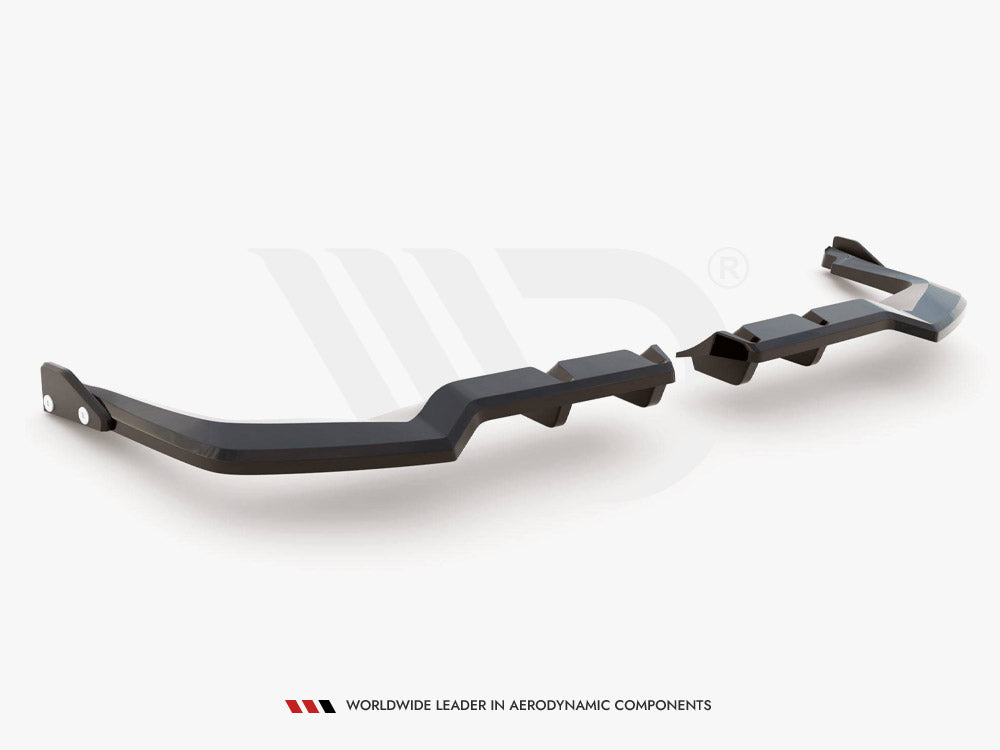 Maxton Design Central Rear Splitter (Vertical Bars) V.1 + Flaps Honda Civic Type-R Mk 11