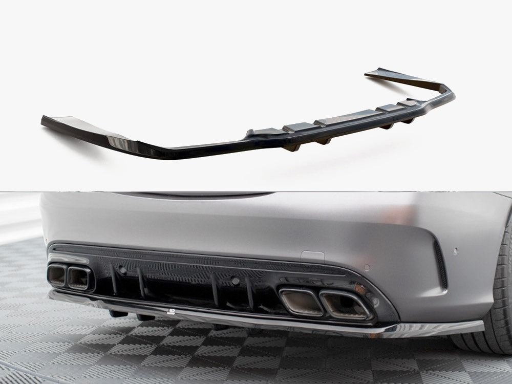 Maxton Design Rear Splitter (Vertical Bars) Mercedes-AMG C63 Sedan / Estate W205 Facelift
