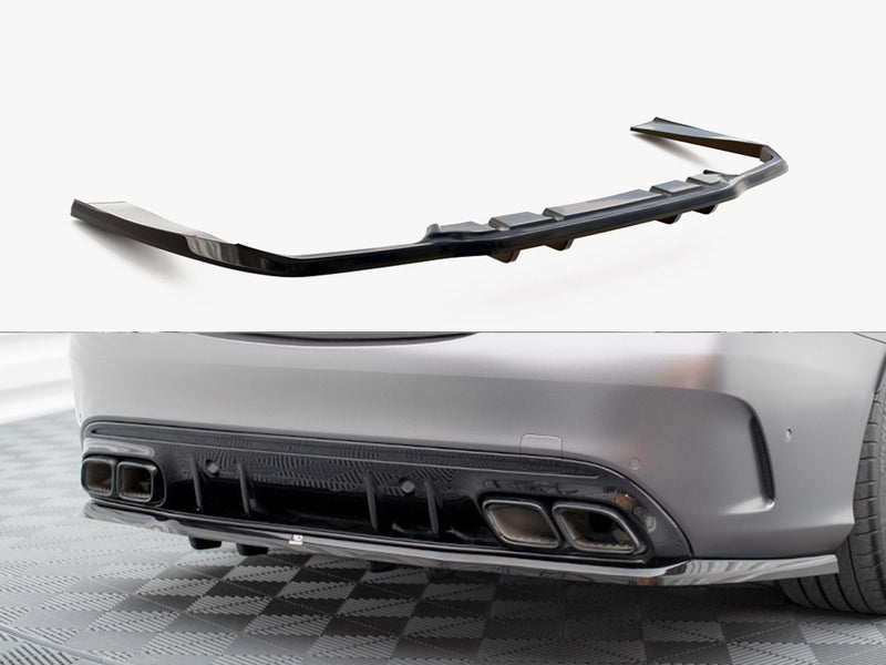 Maxton Design Rear Splitter (Vertical Bars) Mercedes-AMG C63 Sedan / Estate W205 Facelift