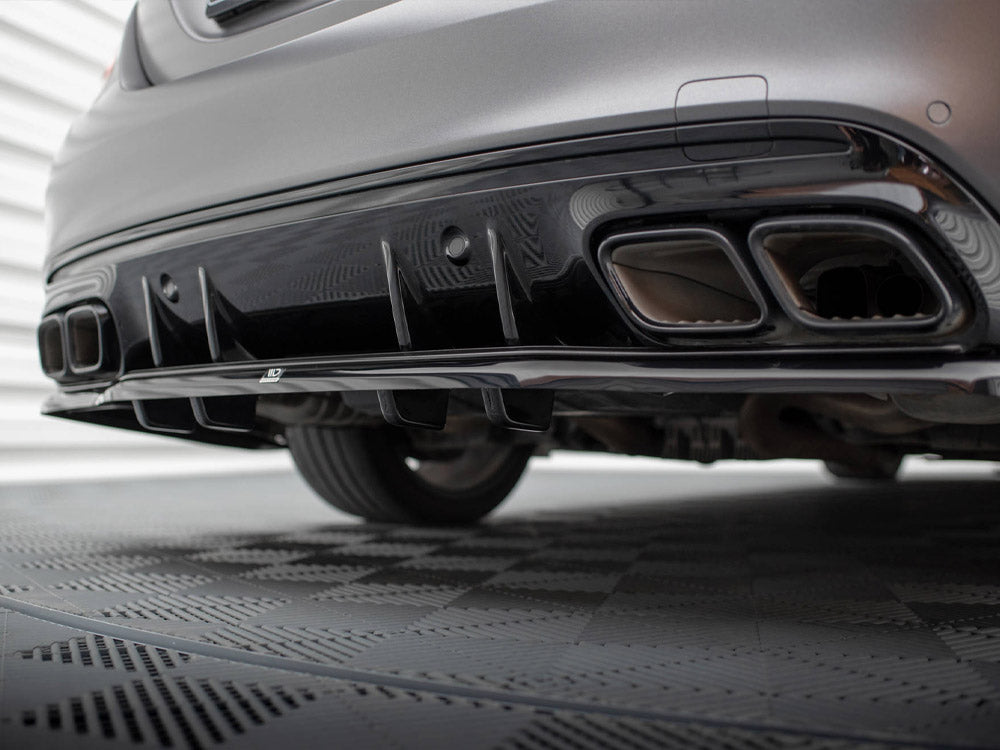 Maxton Design Rear Splitter (Vertical Bars) Mercedes-AMG C63 Sedan / Estate W205 Facelift