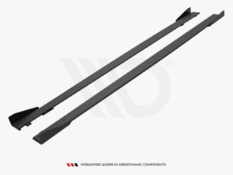 Maxton Design Street PRO Side Skirts Diffusers + Flaps Mercedes-AMG C63 Sedan / Estate W205 Facelift
