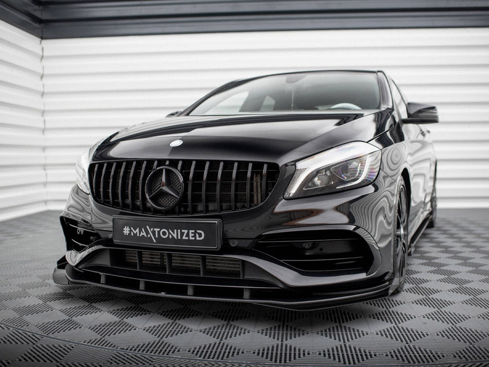 Maxton Design Street PRO Front Splitter + Flaps Mercedes-Benz A AMG-Line W176 Facelift