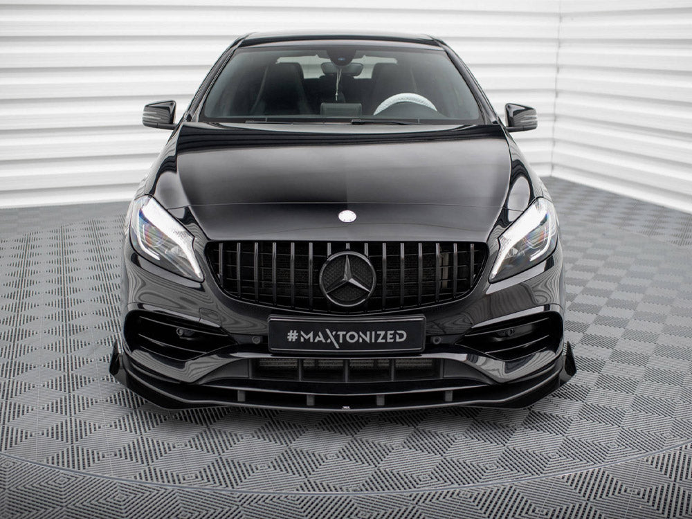 Maxton Design Street PRO Front Splitter + Flaps Mercedes-Benz A AMG-Line W176 Facelift