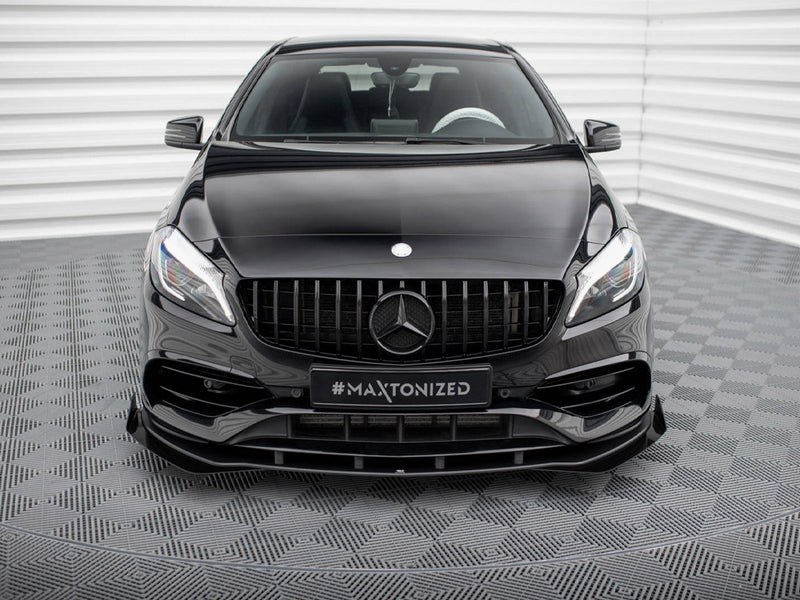 Maxton Design Street PRO Front Splitter + Flaps Mercedes-Benz A AMG-Line W176 Facelift