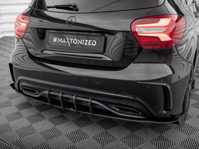 Maxton Design Street PRO Rear Diffuser + Flaps Mercedes-Benz A AMG-Line W176 Facelift