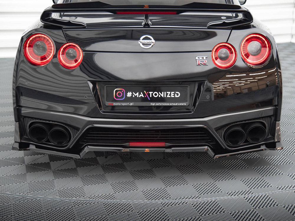 Maxton Design Central Rear Splitter (Vertical Bars) Nissan GTR R35 Facelift