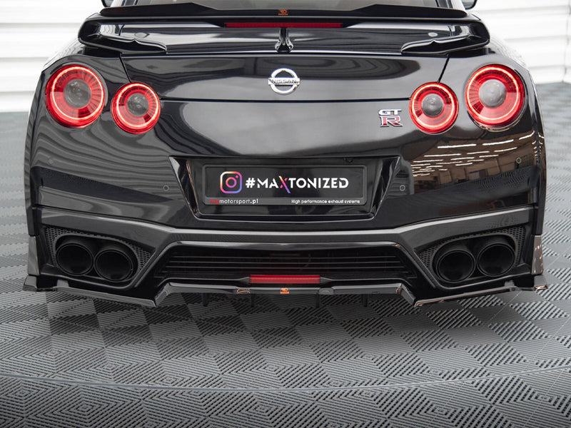 Maxton Design Central Rear Splitter (Vertical Bars) Nissan GTR R35 Facelift