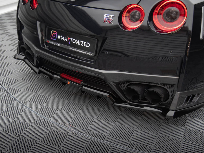 Maxton Design Central Rear Splitter (Vertical Bars) Nissan GTR R35 Facelift