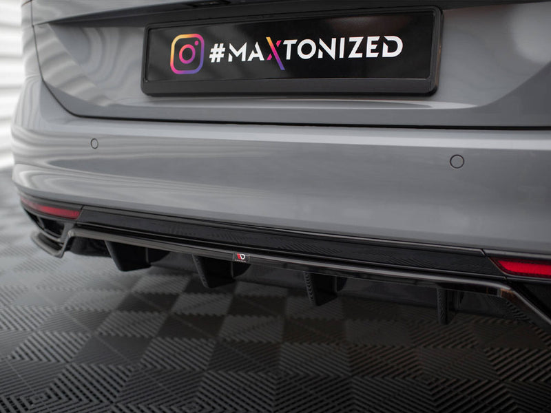 Maxton Design Rear Splitter (Vertical Bars) Volkswagen Passat R-Line B8 Facelift