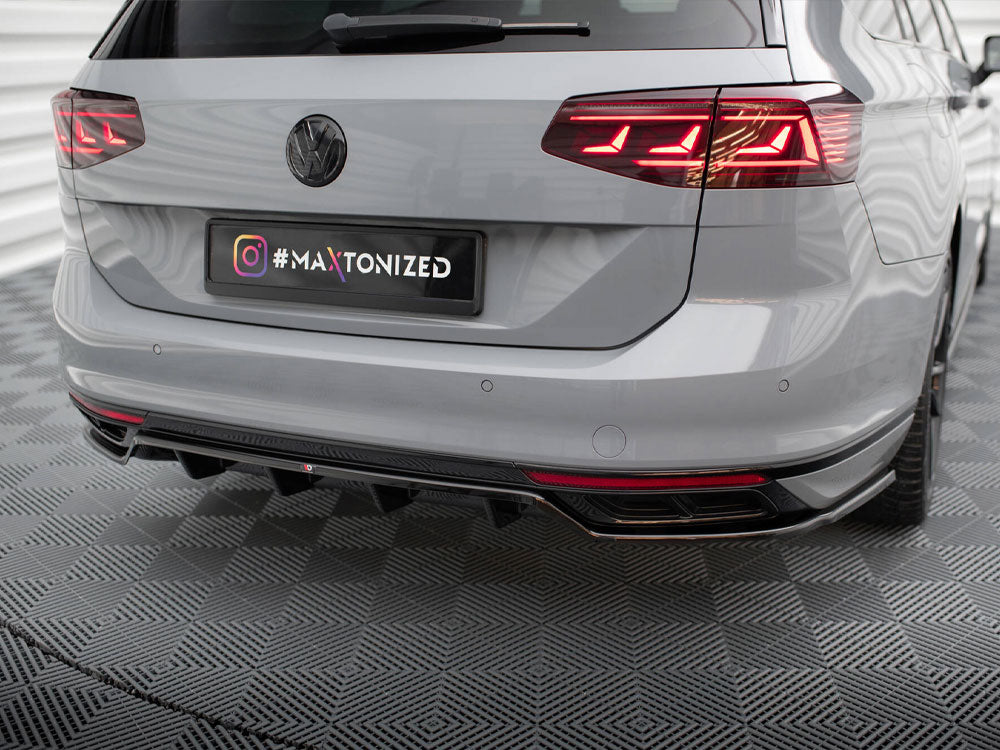 Maxton Design Rear Splitter (Vertical Bars) Volkswagen Passat R-Line B8 Facelift