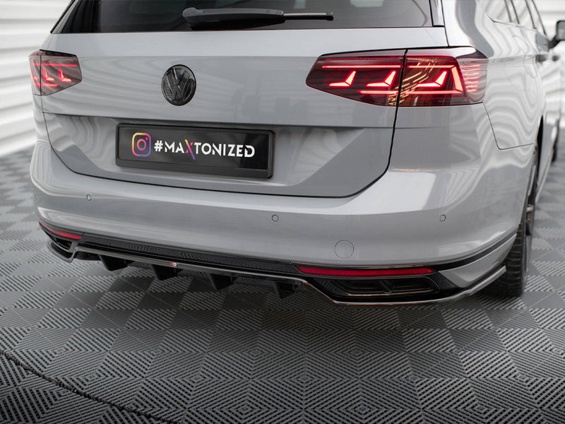 Maxton Design Rear Splitter (Vertical Bars) Volkswagen Passat R-Line B8 Facelift