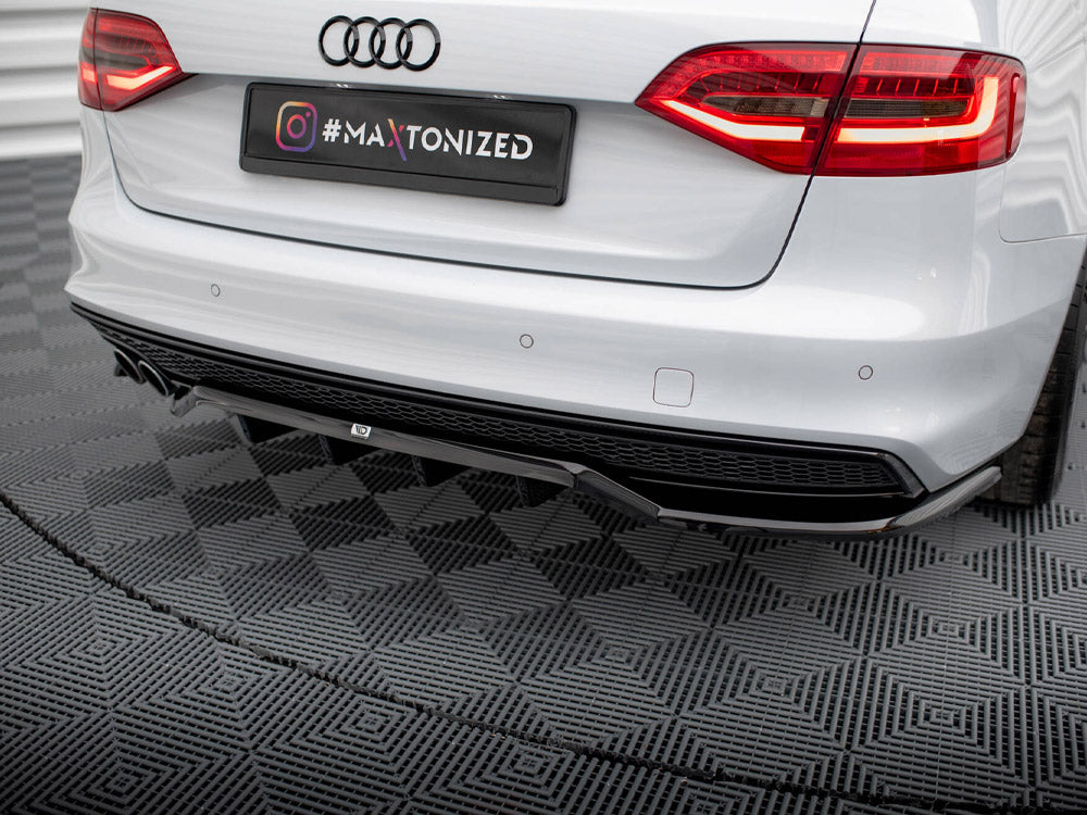 Maxton Design Central Rear Splitter (Vertical Bars) Audi A4 Competition B8 Facelift