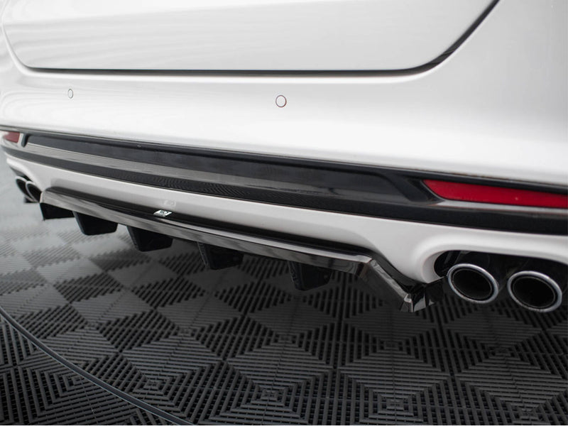 Maxton Design Central Rear Splitter (Vertical Bars) Ford Mondeo Sport Mk5 Facelift / Fusion Sport Mk2 Facelift