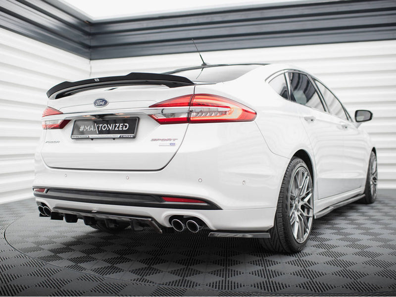 Maxton Design Central Rear Splitter (Vertical Bars) Ford Mondeo Sport Mk5 Facelift / Fusion Sport Mk2 Facelift