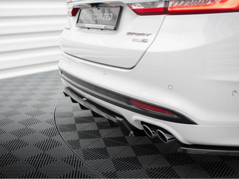 Maxton Design Central Rear Splitter (Vertical Bars) Ford Mondeo Sport Mk5 Facelift / Fusion Sport Mk2 Facelift