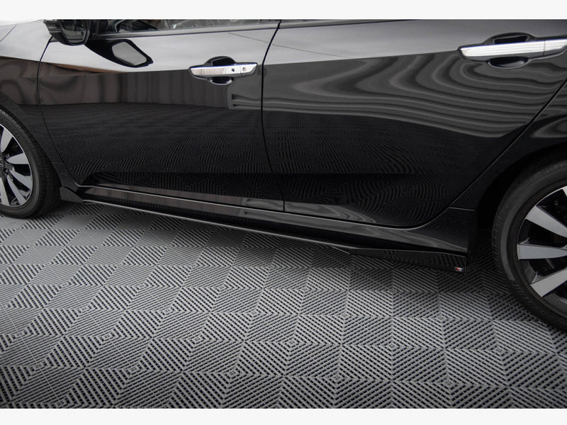 Maxton Design Street PRO Side Skirts Diffusers + Flaps Honda Civic Mk10