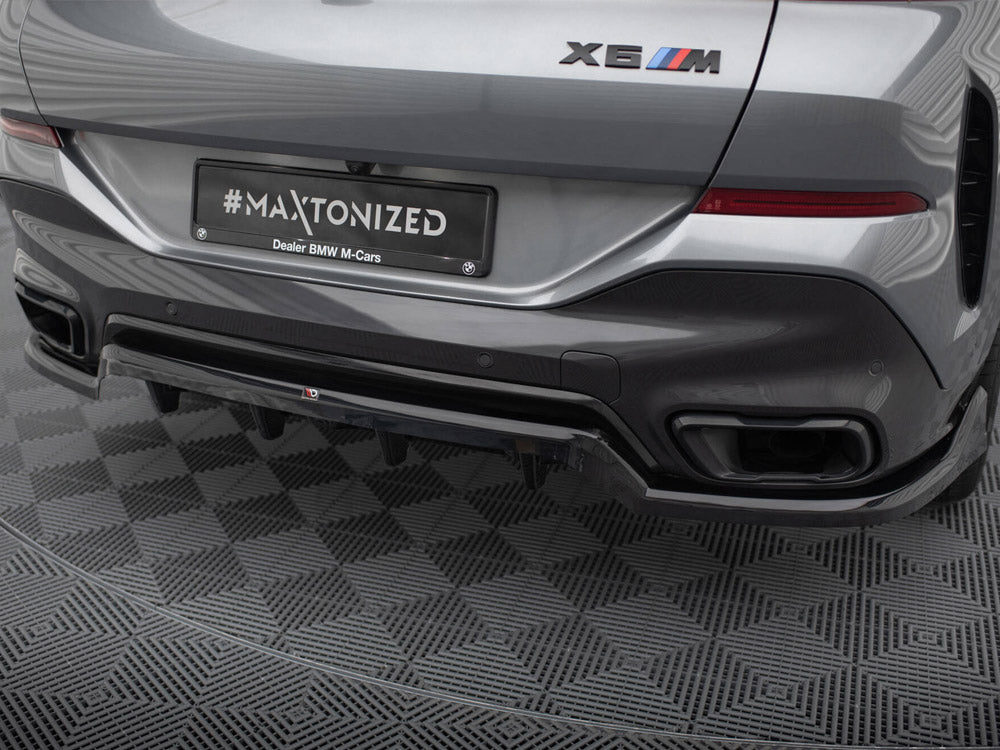 Maxton Design Central Rear Splitter (Vertical Bars) V.2 BMW X6 M-Pack G06 Facelift