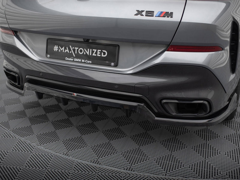 Maxton Design Central Rear Splitter (Vertical Bars) V.2 BMW X6 M-Pack G06 Facelift