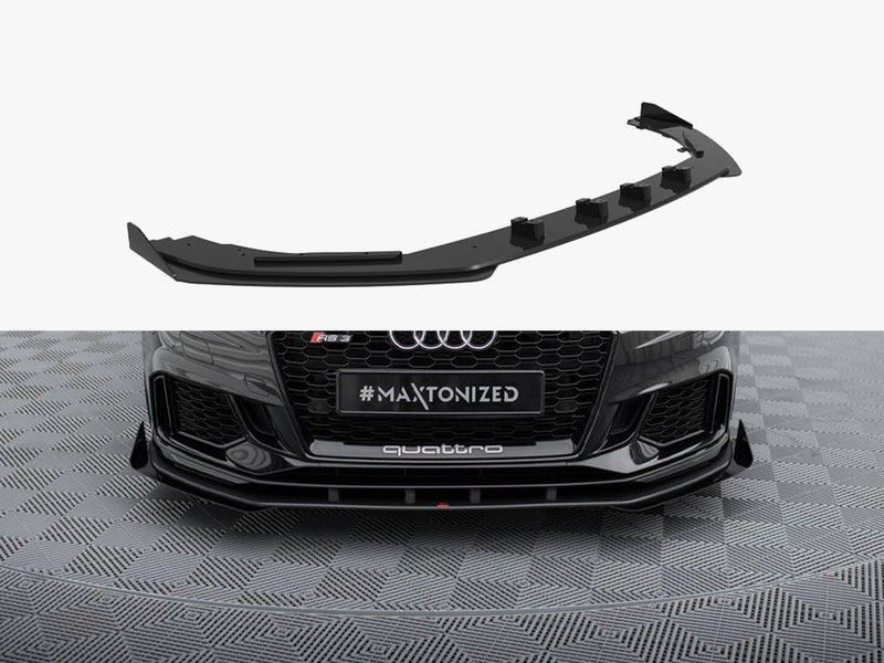 Maxton Design Street PRO Front Splitter V.1 + Flaps Audi RS3 Sedan 8V Facelift