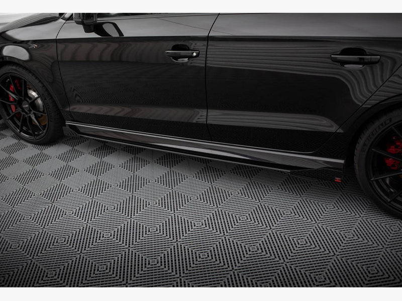 Maxton Design Street PRO Side Skirts Diffusers V.1 + Flaps Audi RS3 Sedan 8V Facelift