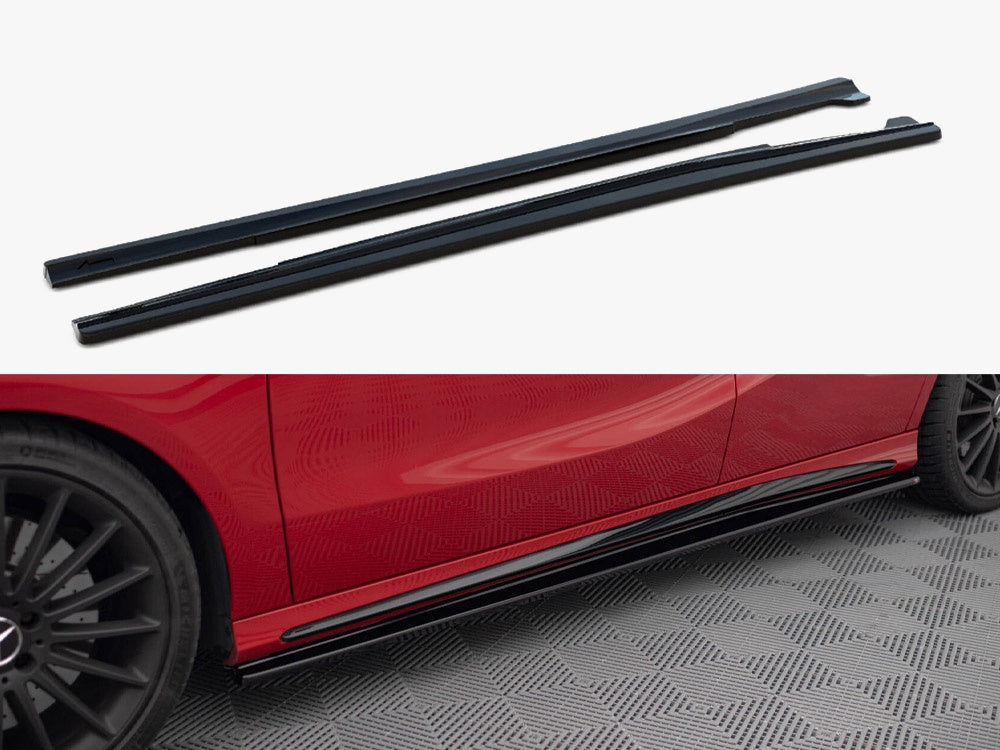 Maxton Design Side Skirts Diffusers Mercedes A W176 / CLA 117 AMG / CLA 117 AMG-Line Facelift