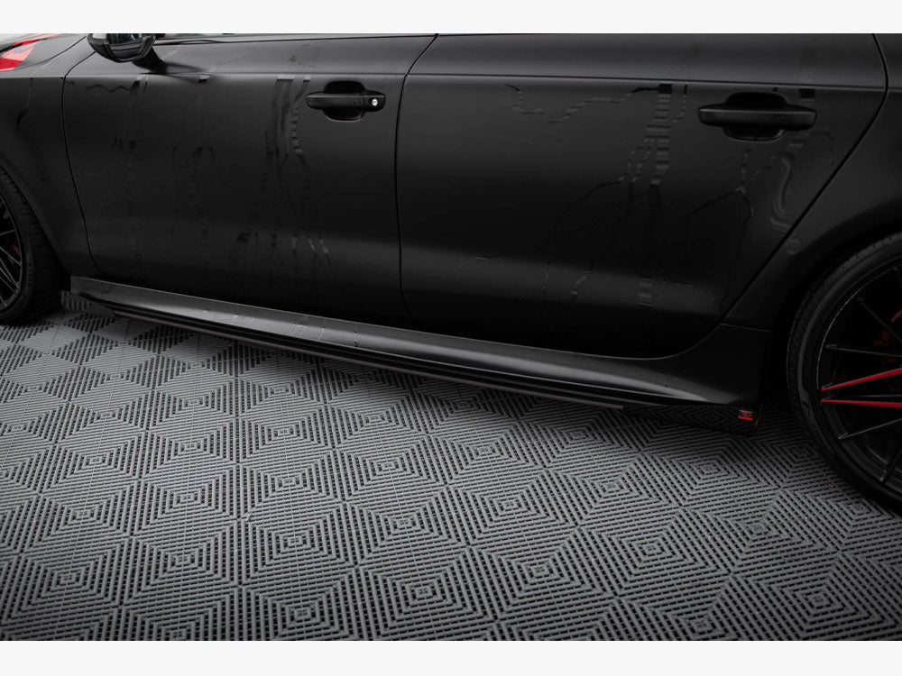 Maxton Design Street PRO Side Skirts Diffusers + Flaps Audi A7 RS7 Look C7