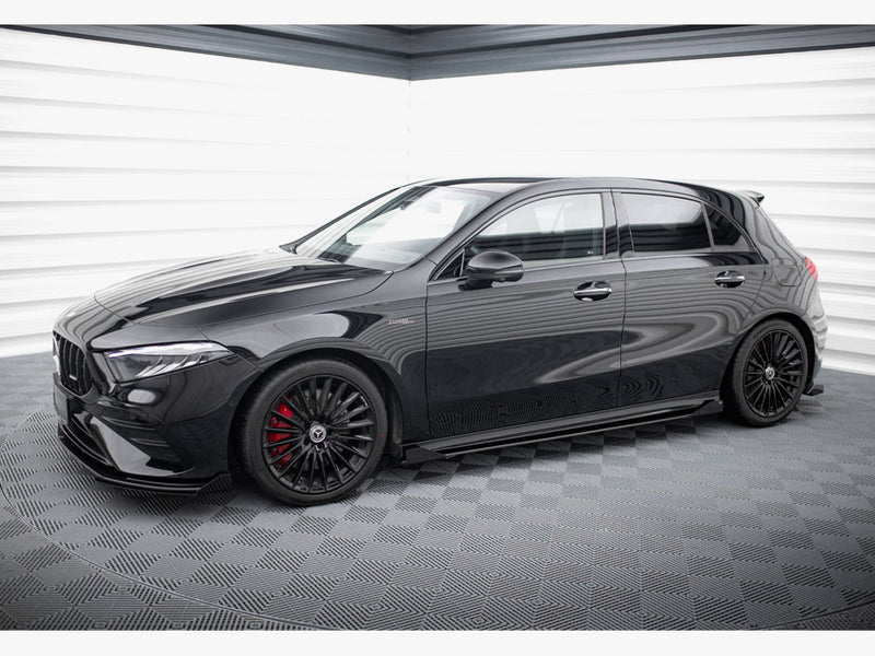 Maxton Design Street PRO Side Skirts Diffusers + Flaps Mercedes-AMG A35 W177 Facelift