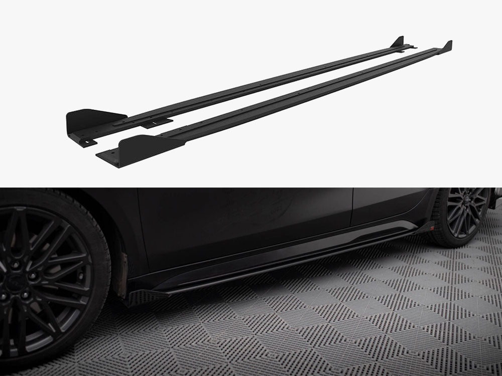 Maxton Design Street PRO Side Skirts Diffusers + Flaps Kia Proceed GT / GT-Line Mk1 Facelift / Ceed GT Mk3 Facelift