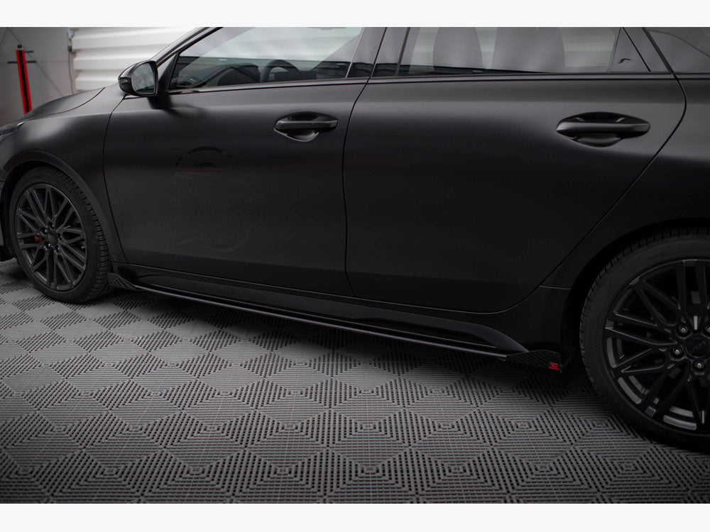 Maxton Design Street PRO Side Skirts Diffusers + Flaps Kia Proceed GT / GT-Line Mk1 Facelift / Ceed GT Mk3 Facelift