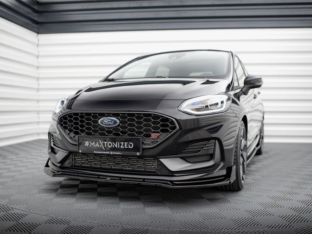 Maxton Design Front Splitter V.4 + Flaps Ford Fiesta ST / ST-Line Mk8 Facelift