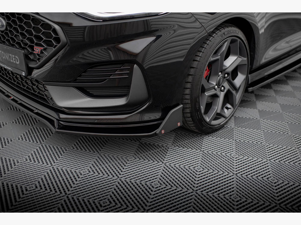 Maxton Design Front Splitter V.4 + Flaps Ford Fiesta ST / ST-Line Mk8 Facelift