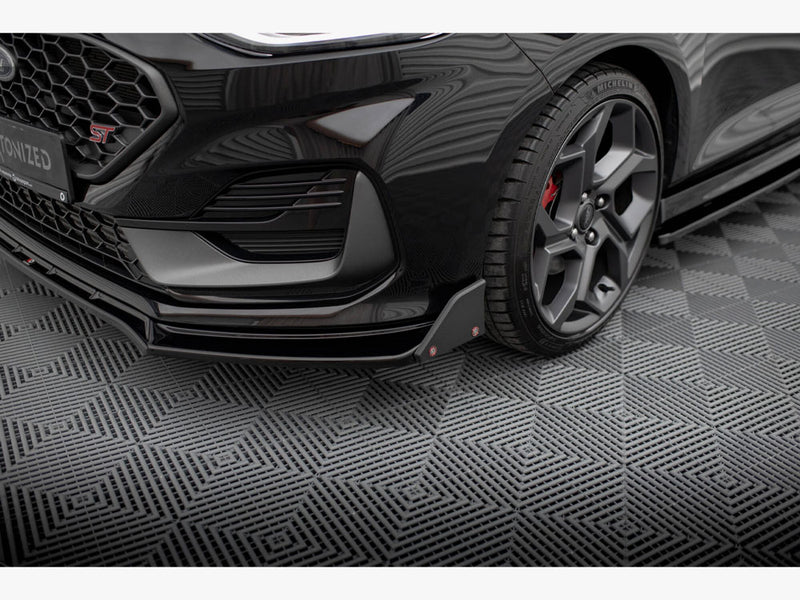 Maxton Design Front Splitter V.4 + Flaps Ford Fiesta ST / ST-Line Mk8 Facelift