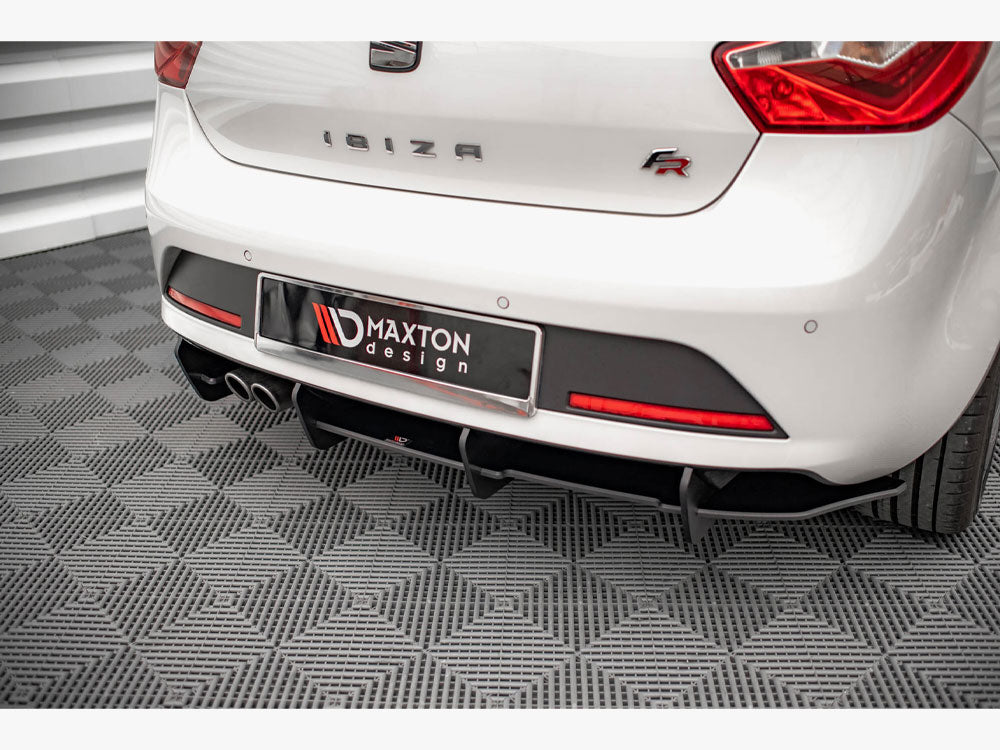 Maxton Design Street PRO Rear Diffuser Seat Ibiza FR SC Mk4 Facelift - Black-Red