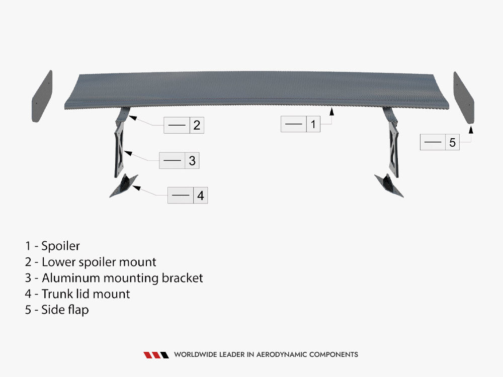Maxton Design Carbon Spoiler With External Brackets Uprights BMW M3 G80 / M340i G20 / 3 M-Pack G20 / 3 Standard G20